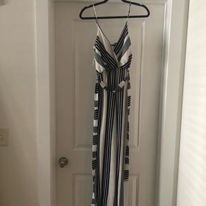 Fashion Nova Navy Striped Jumpsuit